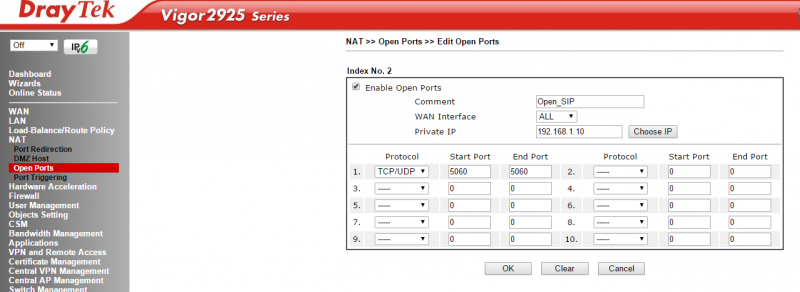 internal IP address